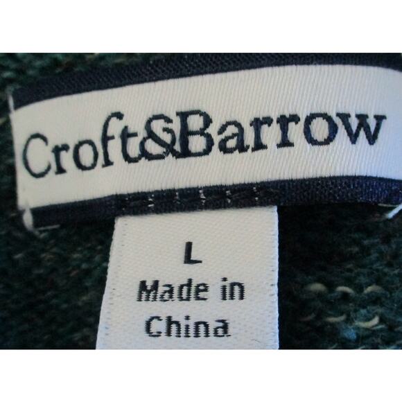 Croft & Barrow Women's Green Long Sleeve Stretch V-Neck Sweater Size Large - Picture 8 of 10